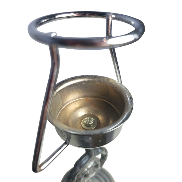 Tealight Candlestick Holder with Frosted Glass Shade - Spiral - Picture 4 of 8